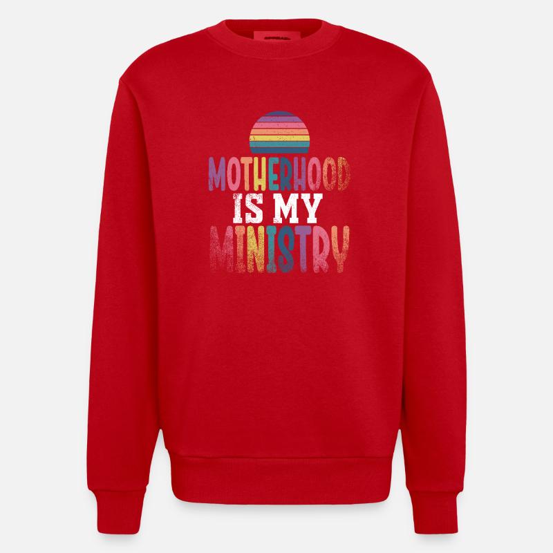 La maternité est mon ministère - Sweat bio épais oversize fabriqué en UE - rouge