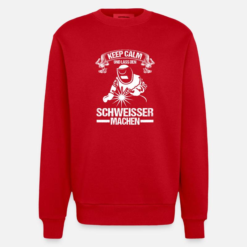 Soudage Soudeurs Soudeurs - Sweat bio épais oversize fabriqué en UE - rouge