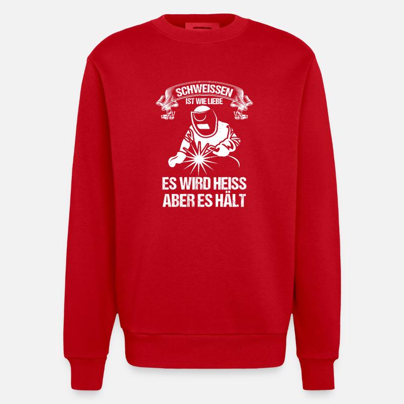 Soudage Soudeurs Soudeurs - Sweat bio épais oversize fabriqué en UE - rouge