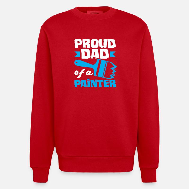 Fier papa d’un peintre parfait - Sweat bio épais oversize fabriqué en UE - rouge