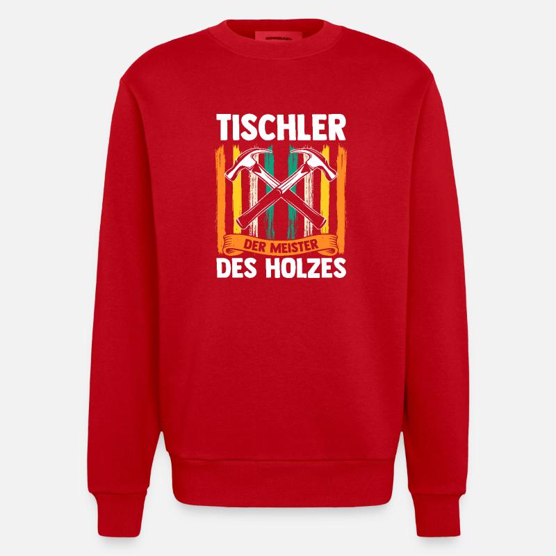 Carpenter, Carpenter, Carpenter - Heavyweight Oversized Organic Crew Neck Made in EU - red