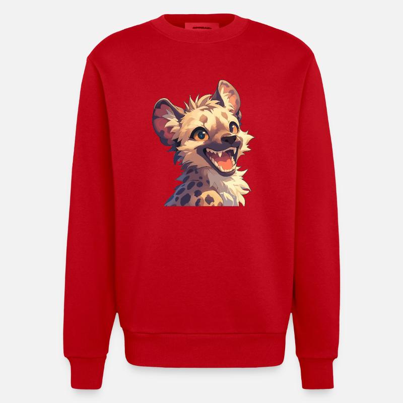 Hyänen Hyäne - Heavyweight Oversized Organic Crew Neck Made in EU - Rot