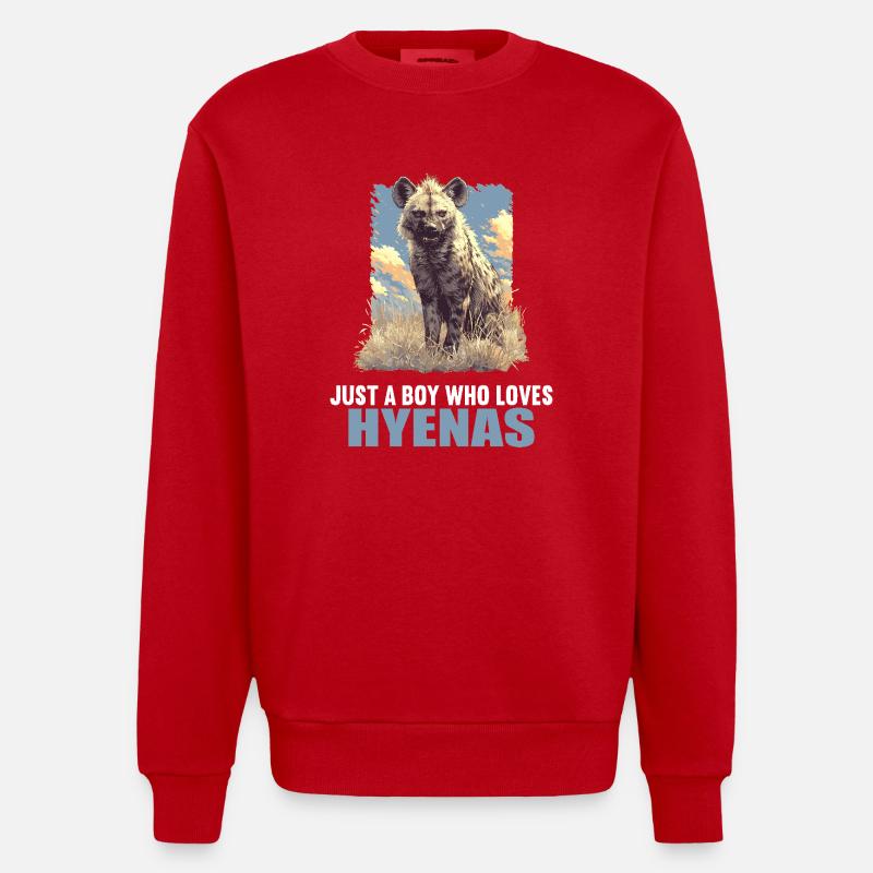Hyänen Hyäne - Heavyweight Oversized Organic Crew Neck Made in EU - Rot