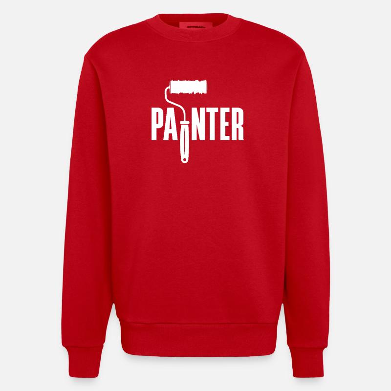 Painter Tool Creative Inspiration - Heavyweight Oversized Organic Crew Neck Made in EU - red