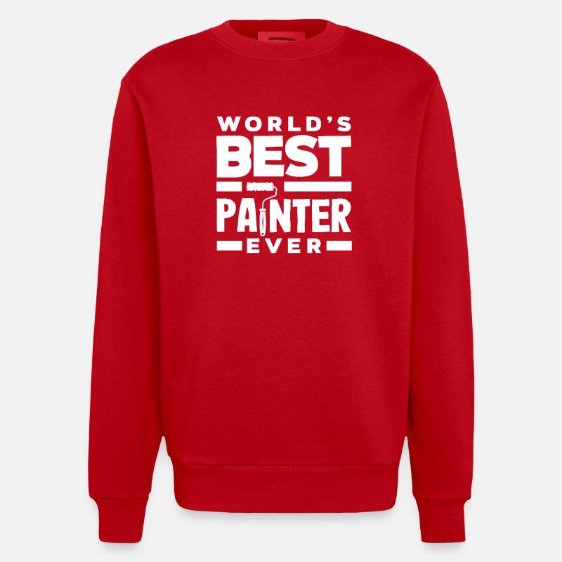 Bester Maler Der Welt - Heavyweight Oversized Organic Crew Neck Made in EU - Rot