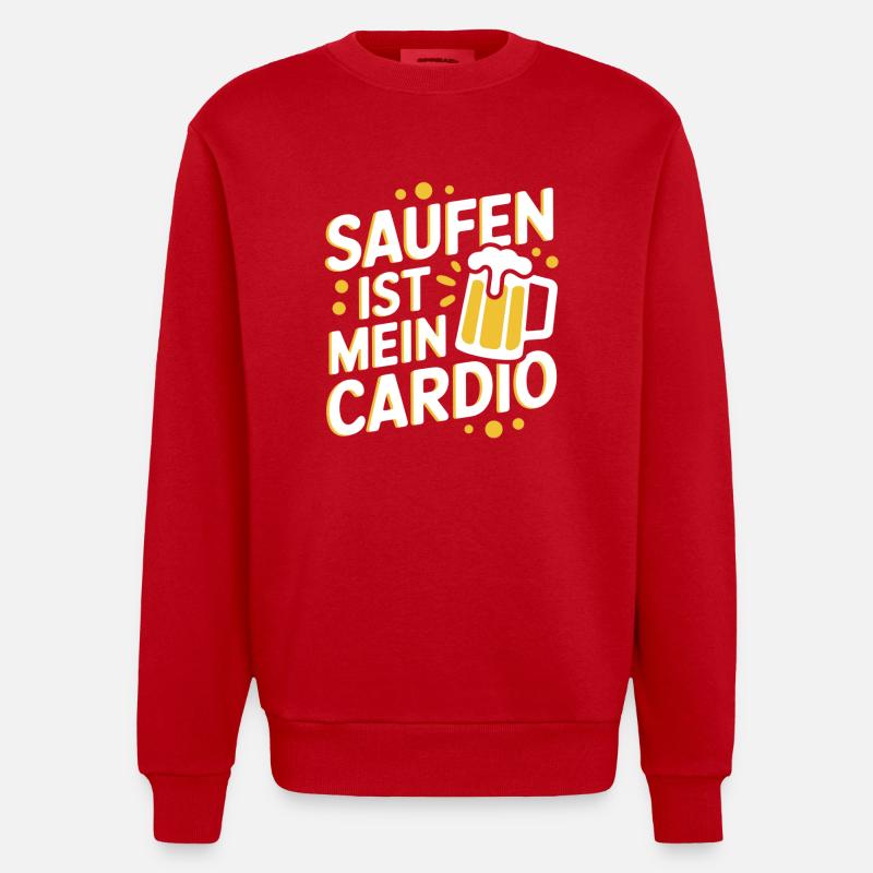 Boire est mon cardio - Sweat bio épais oversize fabriqué en UE - rouge