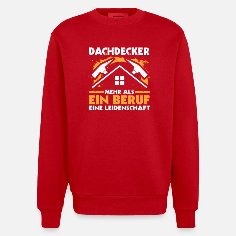 Maître Couvreur Couvreur - Sweat bio épais oversize fabriqué en UE - rouge