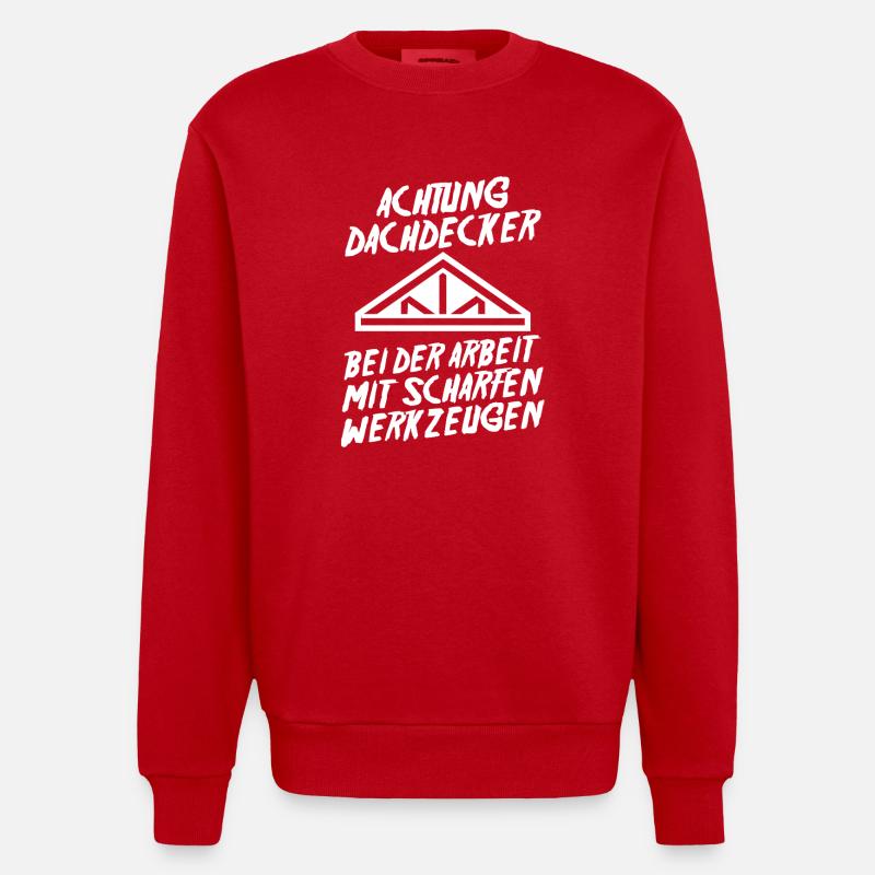 Dachdeckermeister Dachdecker - Heavyweight Oversized Organic Crew Neck Made in EU - Rot