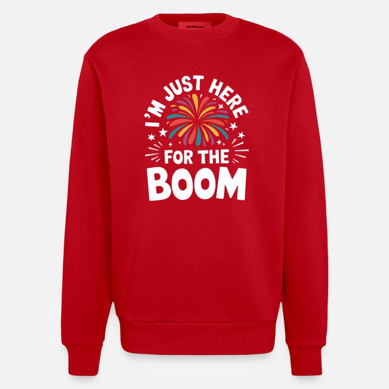 Pyrotechnics Fireworks Pyrotechnics - Heavyweight Oversized Organic Crew Neck Made in EU - red