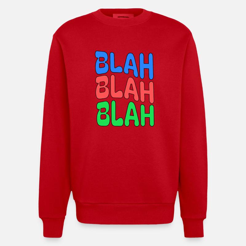 BLAH BLAH BLAH Farbiges Statement - Heavyweight Oversized Organic Crew Neck Made in EU - Rot