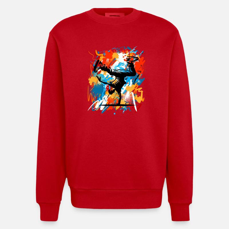 Breakdance - Heavyweight Oversized Organic Crew Neck Made in EU - Rot