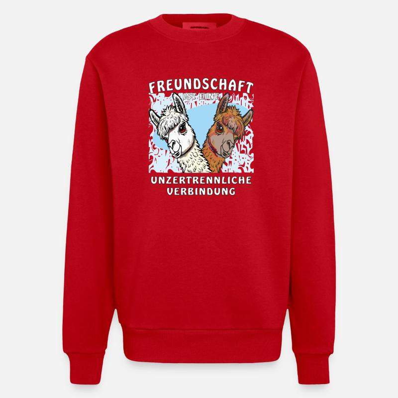 L’AMITIÉ DE L’ALPAGA INSÉPARABLE - Sweat bio épais oversize fabriqué en UE - rouge
