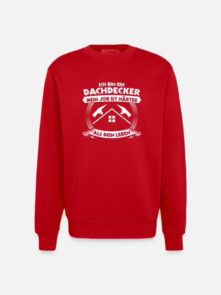 Master Roofer Roofer - Heavyweight Oversized Organic Crew Neck Made in EU - red