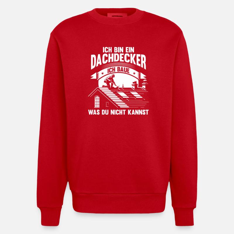 Dachdeckermeister Dachdecker - Heavyweight Oversized Organic Crew Neck Made in EU - Rot