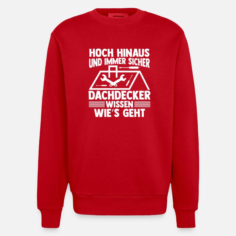 Dachdeckermeister Dachdecker - Heavyweight Oversized Organic Crew Neck Made in EU - Rot