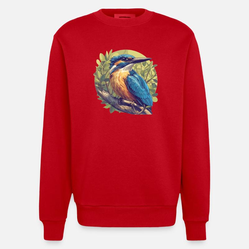 Eisvögel Eisvogel - Heavyweight Oversized Organic Crew Neck Made in EU - Rot