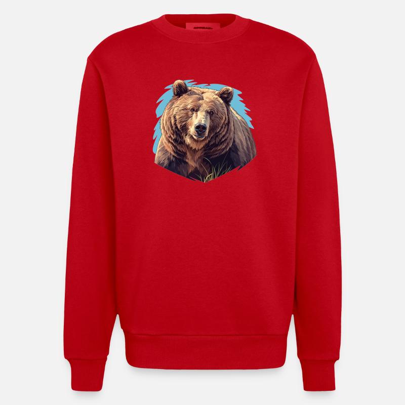 Ours Kodiak Ours Kodiak - Sweat bio épais oversize fabriqué en UE - rouge