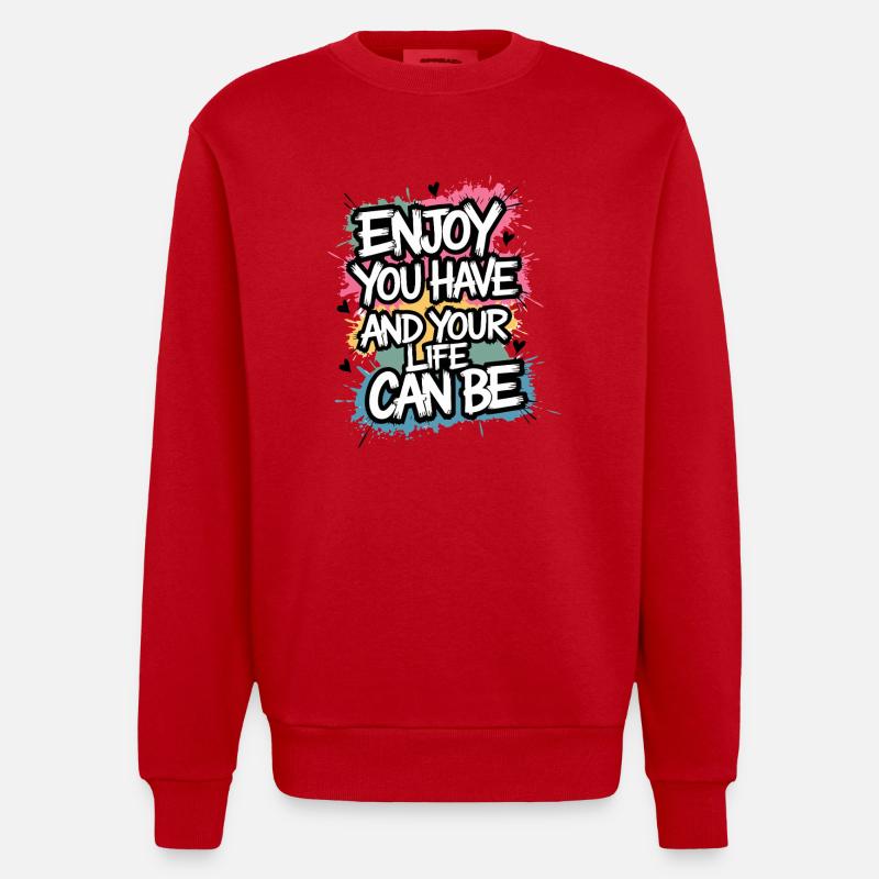 TSHIRT COOL, PROFITEZ DE VOTRE - Sweat bio épais oversize fabriqué en UE - rouge