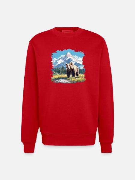 Kodiak Bear Kodiak Bear - Heavyweight Oversized Organic Crew Neck Made in EU - red