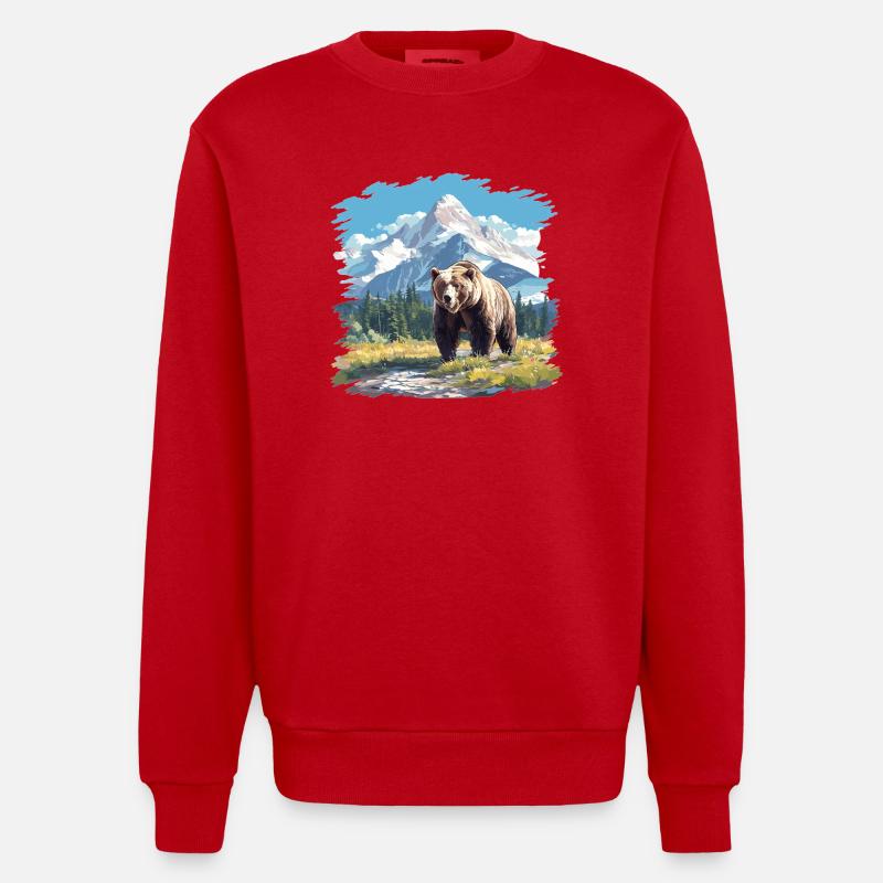 Kodiakbären Kodiakbär - Heavyweight Oversized Organic Crew Neck Made in EU - Rot