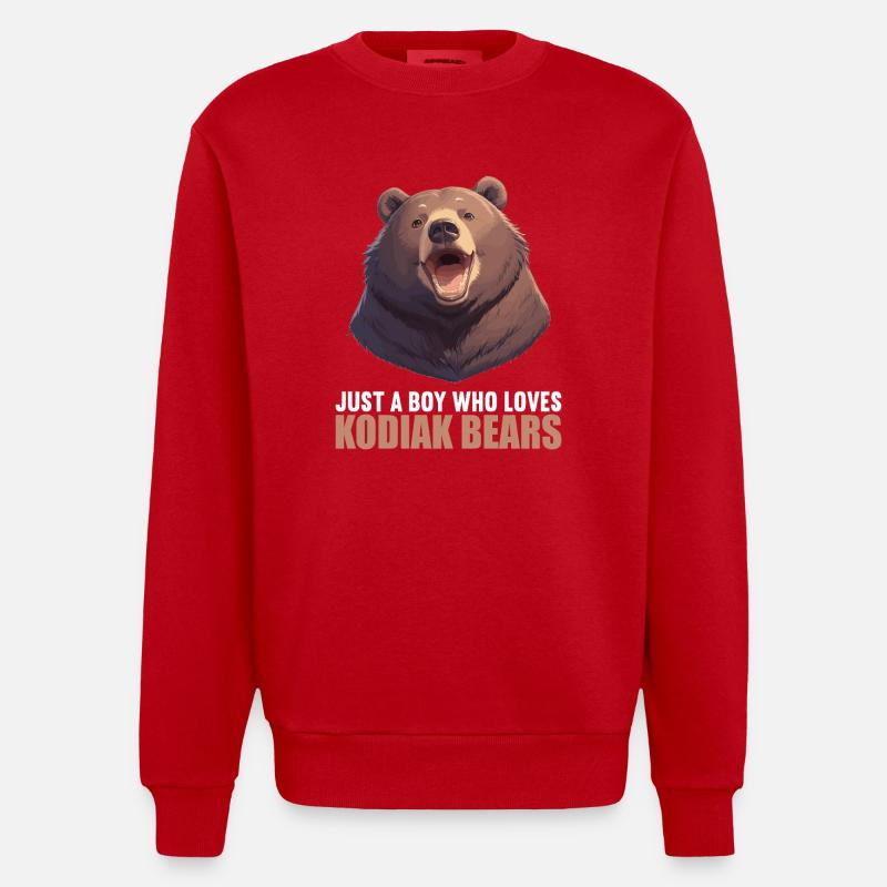 Kodiakbären Kodiakbär - Heavyweight Oversized Organic Crew Neck Made in EU - Rot