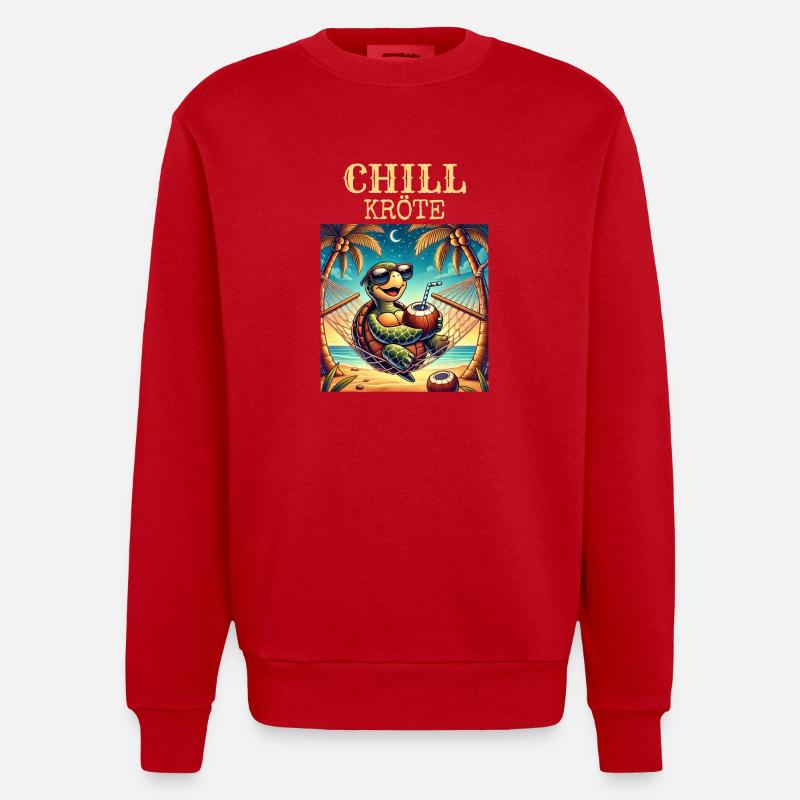 CHILL Crapaud - Sweat bio épais oversize fabriqué en UE - rouge