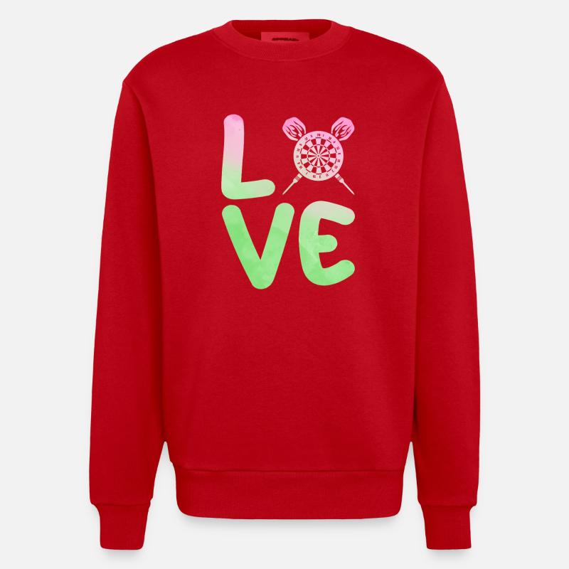 Joueur de fléchettes Fléchettes - Sweat bio épais oversize fabriqué en UE - rouge