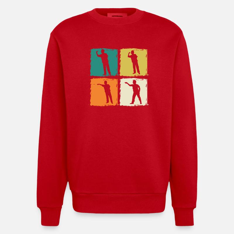 Joueur de fléchettes Fléchettes - Sweat bio épais oversize fabriqué en UE - rouge
