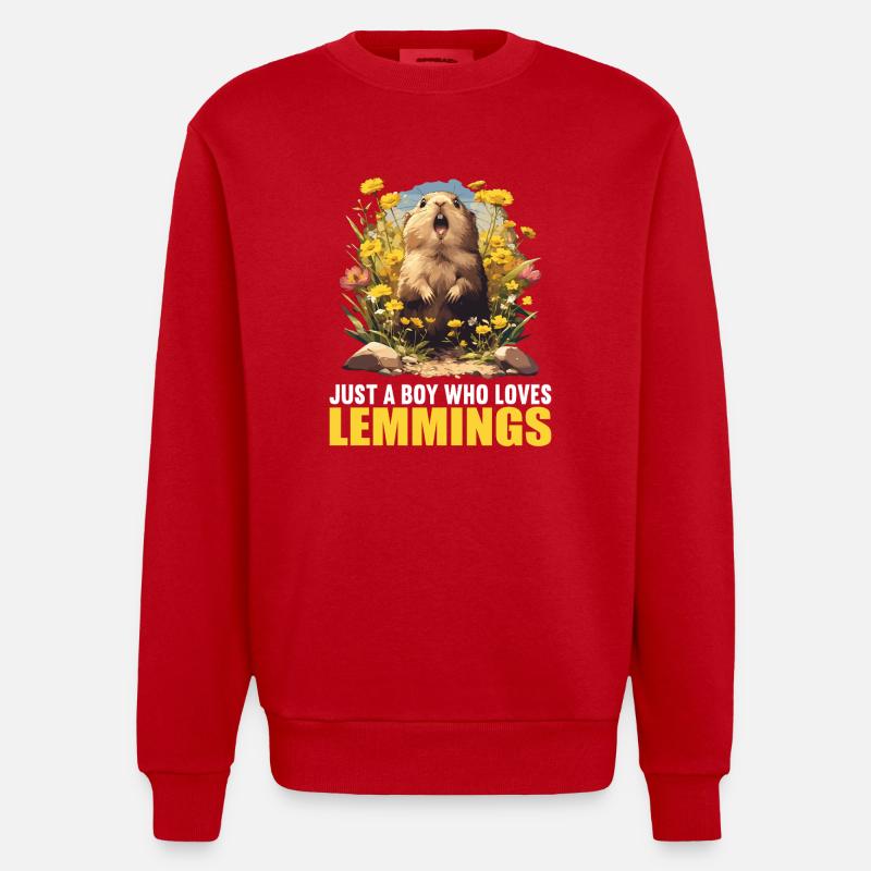 Lemminge Lemming - Heavyweight Oversized Organic Crew Neck Made in EU - Rot