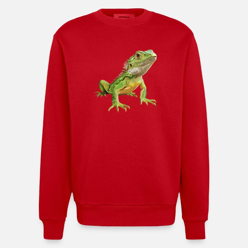Lizards Lizard - Heavyweight Oversized Organic Crew Neck Made in EU - red