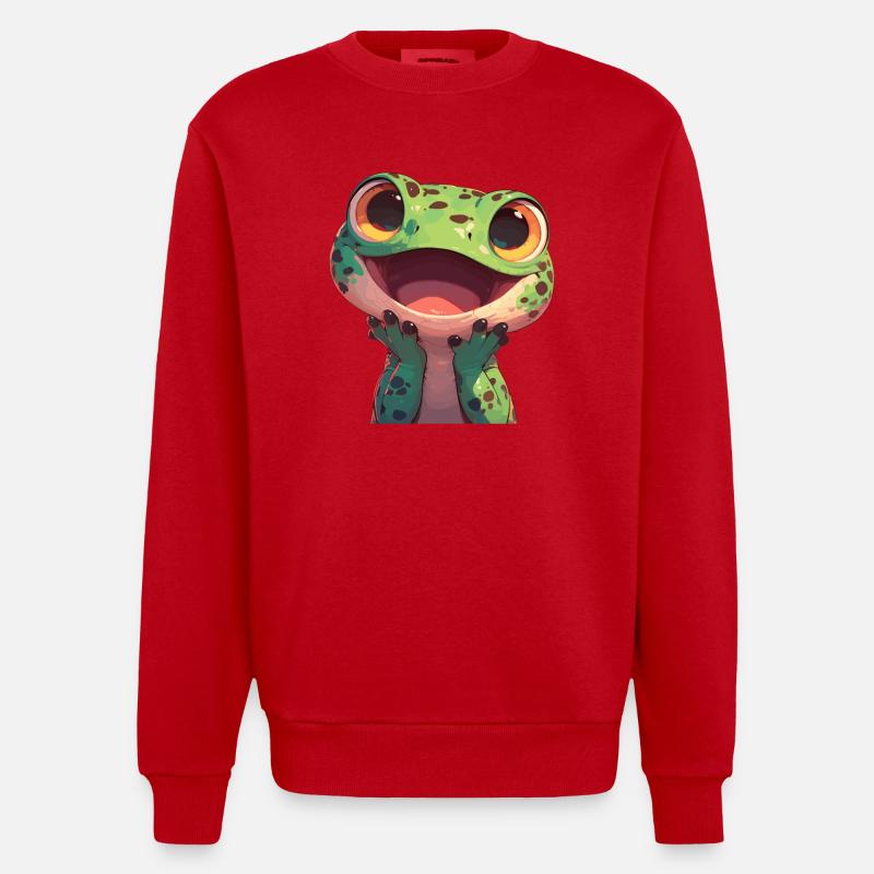 Eidechsen Eidechse - Heavyweight Oversized Organic Crew Neck Made in EU - Rot