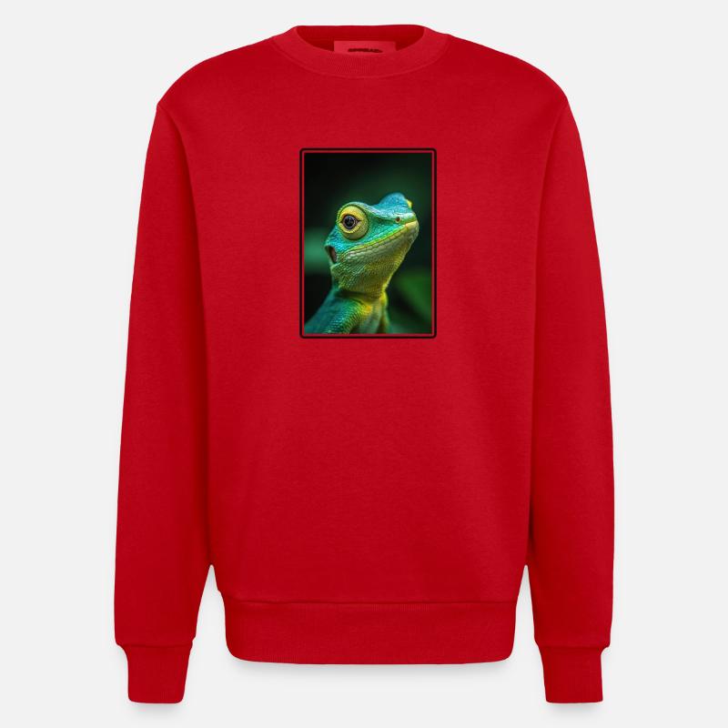 Lizards Lizard - Heavyweight Oversized Organic Crew Neck Made in EU - red