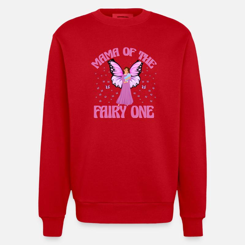 Mama der Fee Eins - Heavyweight Oversized Organic Crew Neck Made in EU - Rot