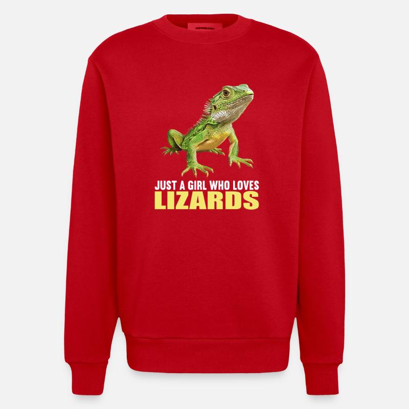Eidechsen Eidechse - Heavyweight Oversized Organic Crew Neck Made in EU - Rot