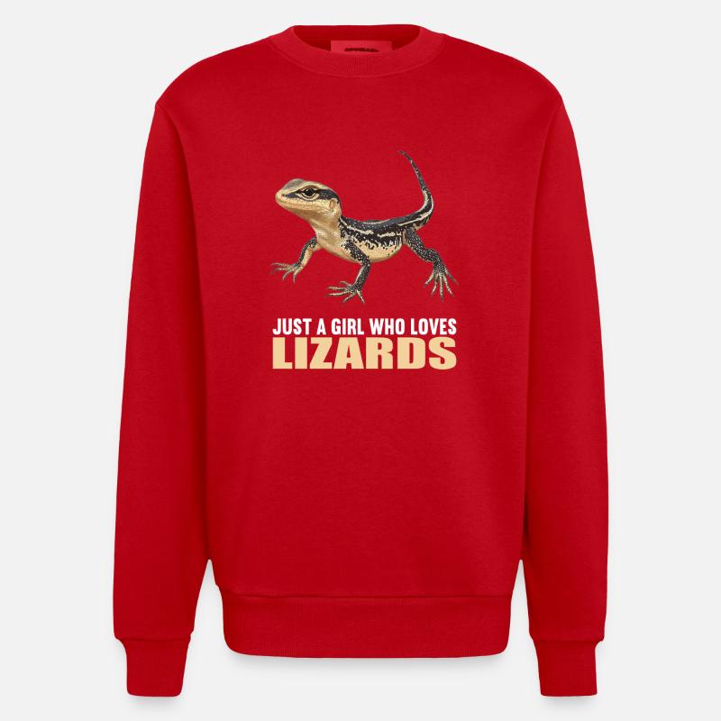 Eidechsen Eidechse - Heavyweight Oversized Organic Crew Neck Made in EU - Rot