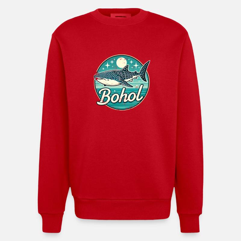 Bohol Philippinen - Heavyweight Oversized Organic Crew Neck Made in EU - Rot