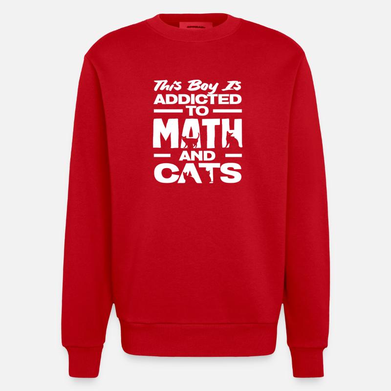 Math Teacher Math Gift - Heavyweight Oversized Organic Crew Neck Made in EU - red