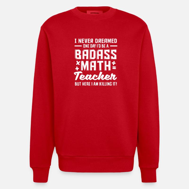 Mathe Lehrer Mathematik Geschenk - Heavyweight Oversized Organic Crew Neck Made in EU - Rot