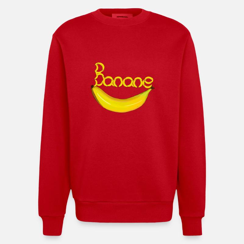 Banane Fruit Fruit Banane Banane - Sweat bio épais oversize fabriqué en UE - rouge