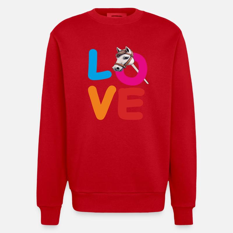 LOVE STECKENPFERD - Heavyweight Oversized Organic Crew Neck Made in EU - Rot