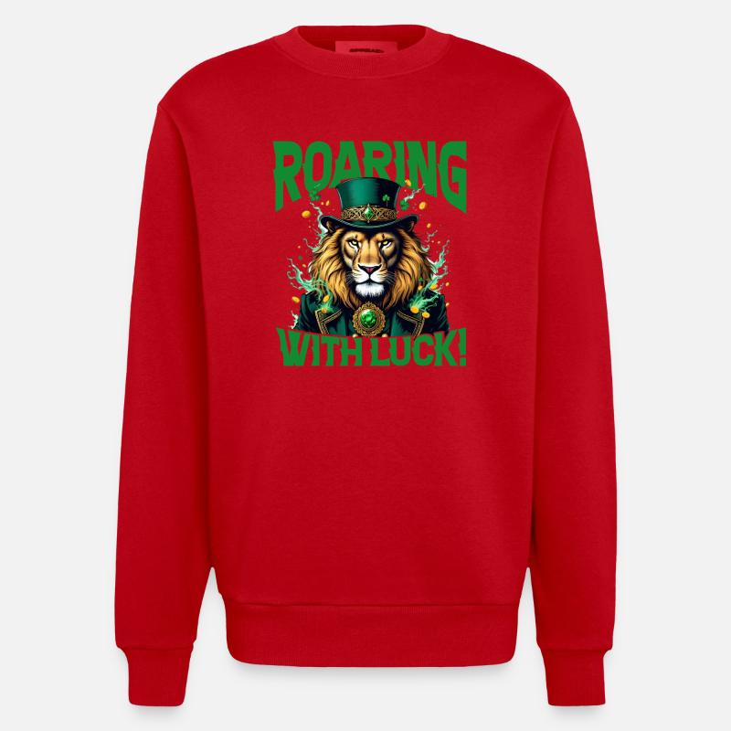 Brüllend vor Glück - Heavyweight Oversized Organic Crew Neck Made in EU - Rot