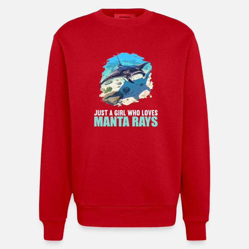 Manta Rays Manta Rays - Heavyweight Oversized Organic Crew Neck Made in EU - red