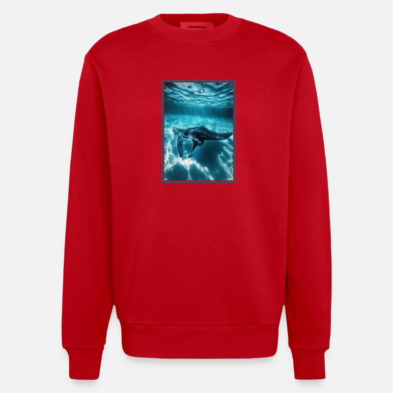 Manta Rays Manta Rays - Heavyweight Oversized Organic Crew Neck Made in EU - red