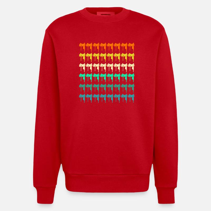 Reiten Pferde - Heavyweight Oversized Organic Crew Neck Made in EU - Rot