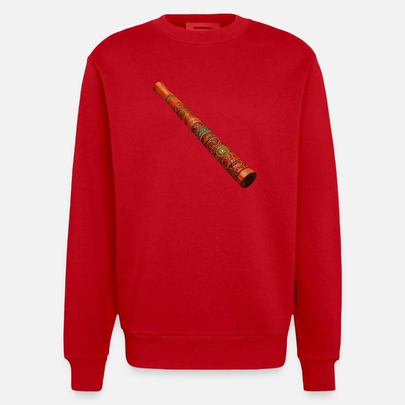 DIDGERIDOO - Sweat bio épais oversize fabriqué en UE - rouge