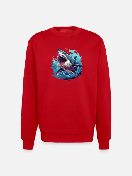 Requins Requin - Sweat bio épais oversize fabriqué en UE - rouge