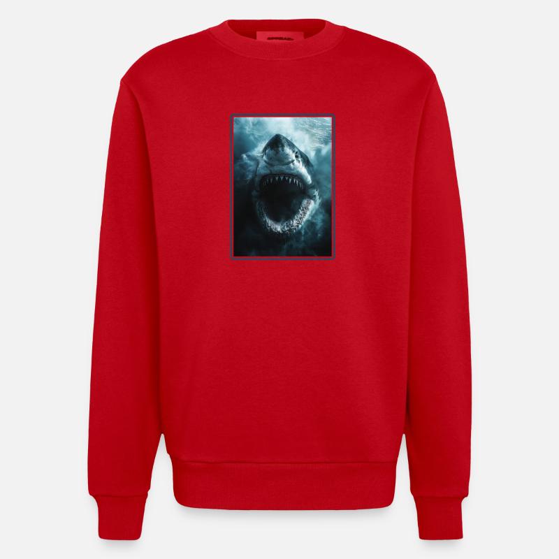 Requins Requin - Sweat bio épais oversize fabriqué en UE - rouge