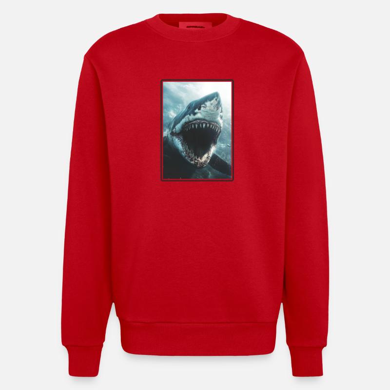 Requins Requin - Sweat bio épais oversize fabriqué en UE - rouge
