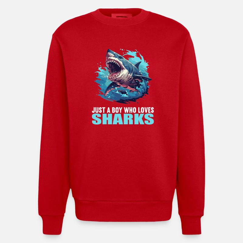 Requins Requin - Sweat bio épais oversize fabriqué en UE - rouge