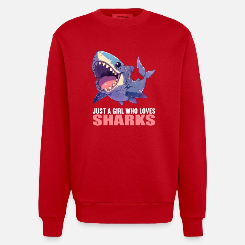 Requins Requin - Sweat bio épais oversize fabriqué en UE - rouge